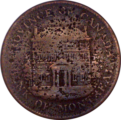Province of Canada Bank of Montreal Half Penny Image 1