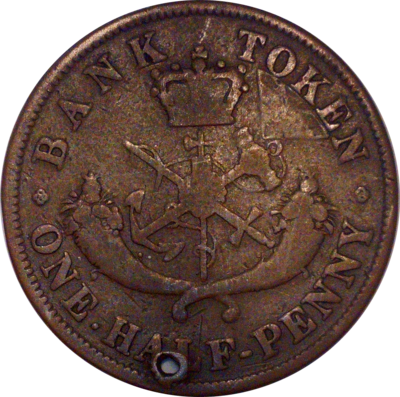 Bank of Upper Canada Half Penny Image 2