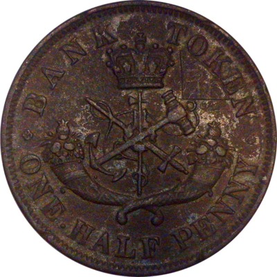 Bank of Upper Canada Half Penny Image 2