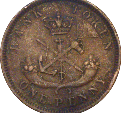 Bank of Upper Canada 1 Penny Image 2